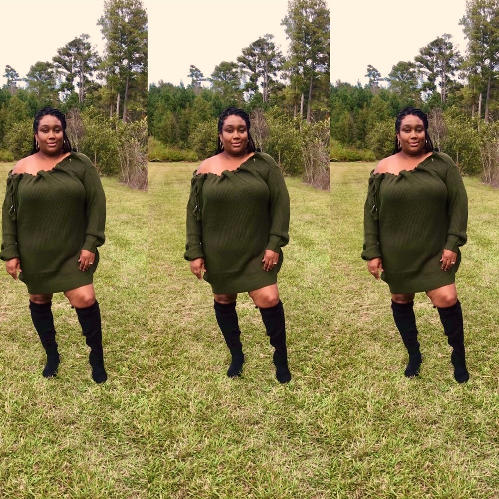 Plus off the shoulder sweater